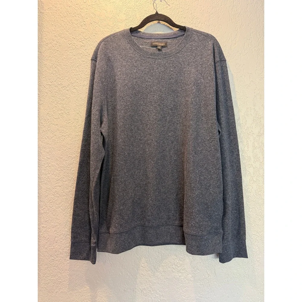 Banana Republic Mens Crewneck Pullover Sweatshirt Dark Heather Gray XL